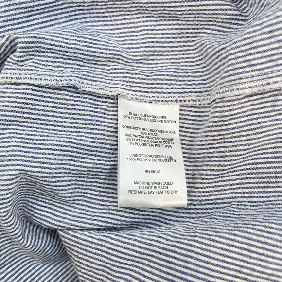 London Times sleeveless seersucker embroidered lace blue dress 10P - Picture 7 of 7